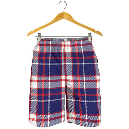 USA Patriotic Plaid Print Men's Shorts