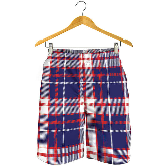 USA Patriotic Plaid Print Men's Shorts