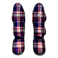 USA Patriotic Plaid Print Muay Thai Shin Guards