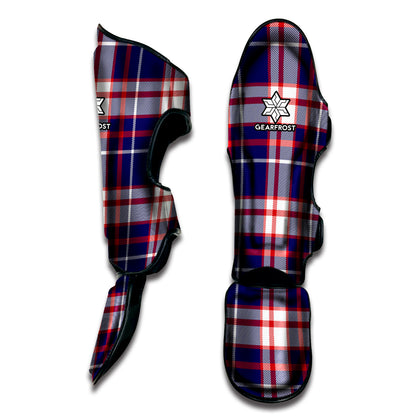 USA Patriotic Plaid Print Muay Thai Shin Guard