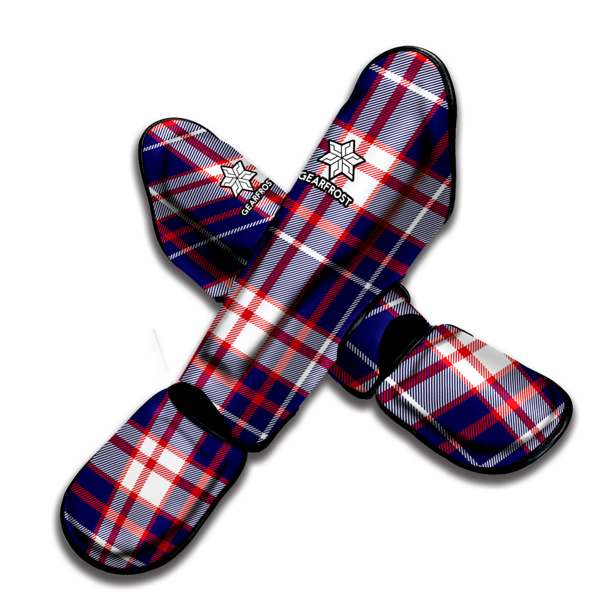 USA Patriotic Plaid Print Muay Thai Shin Guard