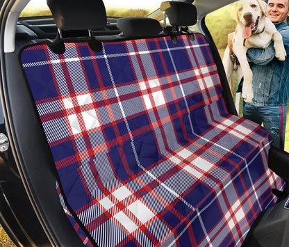USA Patriotic Plaid Print Pet Car Back Seat Cover