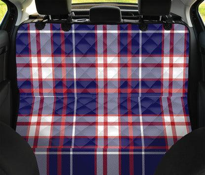 USA Patriotic Plaid Print Pet Car Back Seat Cover