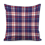 USA Patriotic Plaid Print Pillow Cover