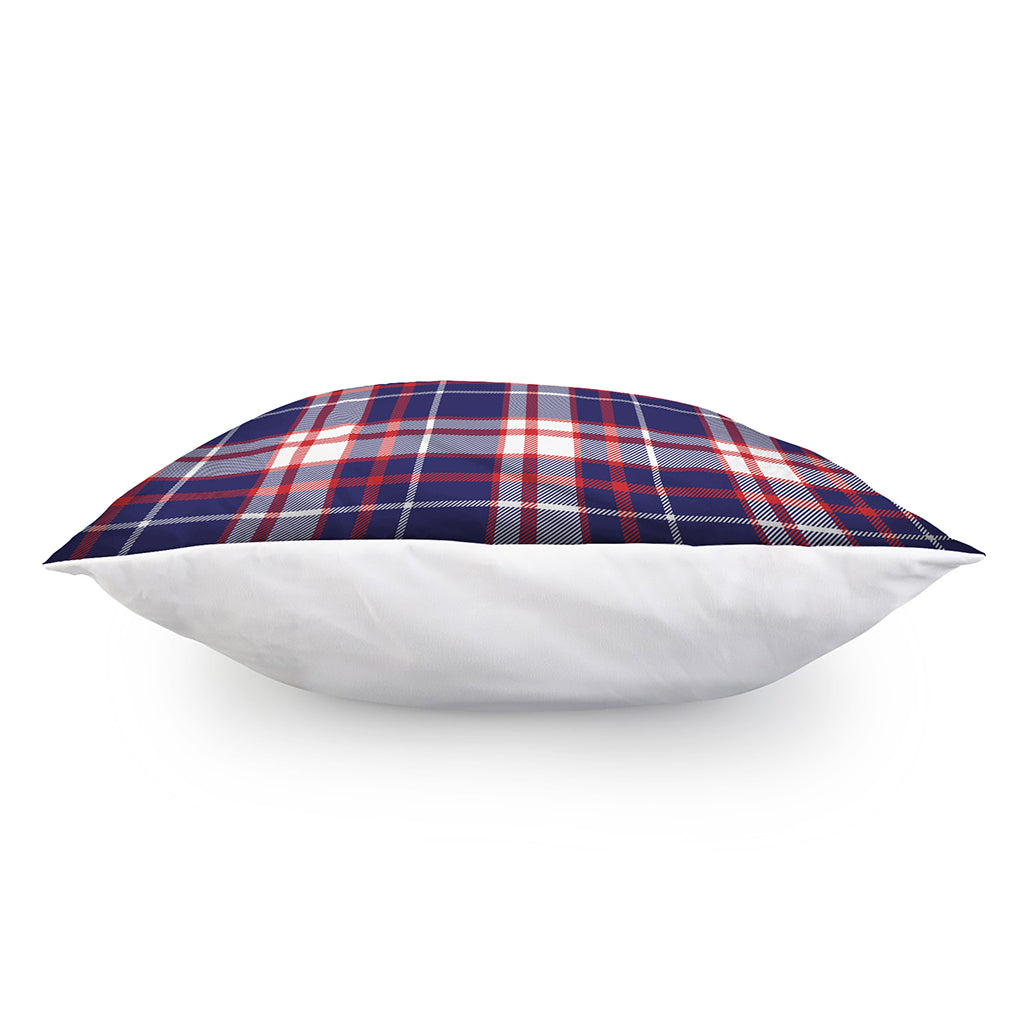 USA Patriotic Plaid Print Pillow Cover