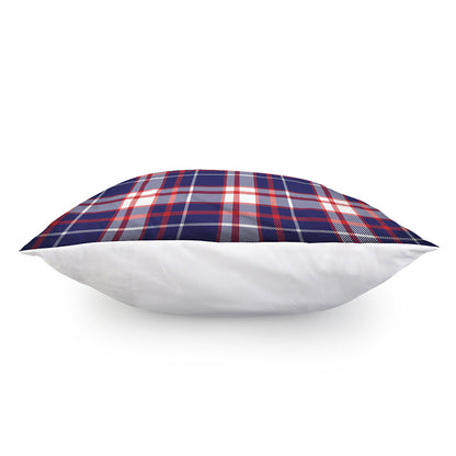 USA Patriotic Plaid Print Pillow Cover