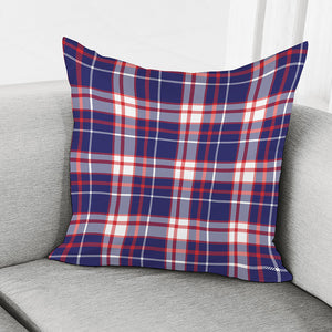 USA Patriotic Plaid Print Pillow Cover