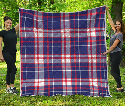 USA Patriotic Plaid Print Quilt