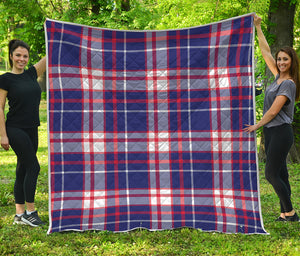 USA Patriotic Plaid Print Quilt