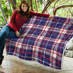 USA Patriotic Plaid Print Quilt