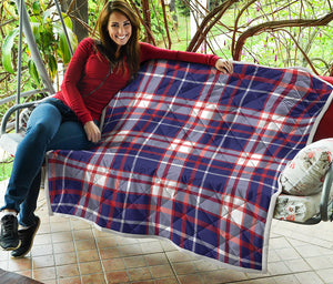 USA Patriotic Plaid Print Quilt