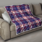 USA Patriotic Plaid Print Quilt