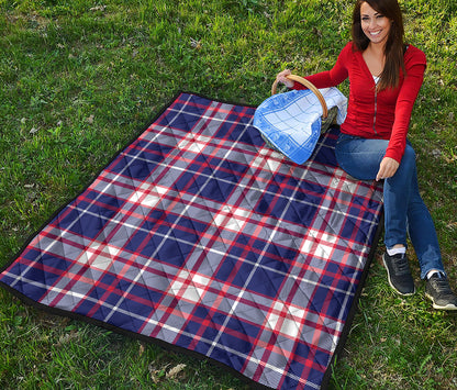 USA Patriotic Plaid Print Quilt