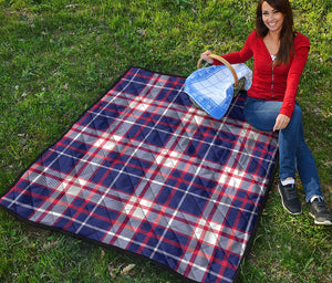 USA Patriotic Plaid Print Quilt