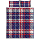 USA Patriotic Plaid Print Quilt Bed Set