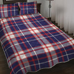 USA Patriotic Plaid Print Quilt Bed Set