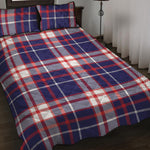 USA Patriotic Plaid Print Quilt Bed Set