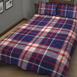 USA Patriotic Plaid Print Quilt Bed Set