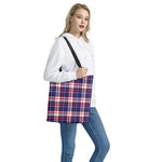 USA Patriotic Plaid Print Tote Bag