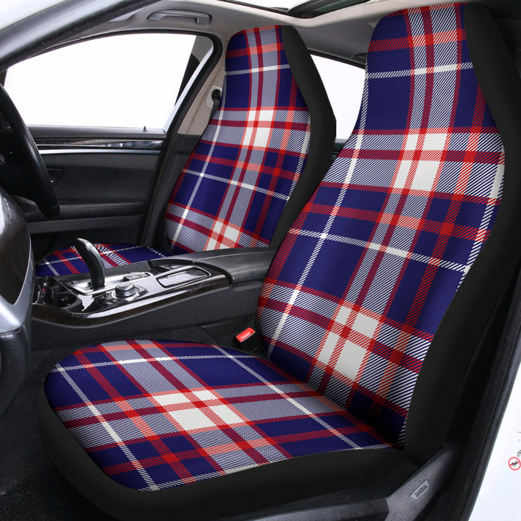 USA Patriotic Plaid Print Universal Fit Car Seat Covers