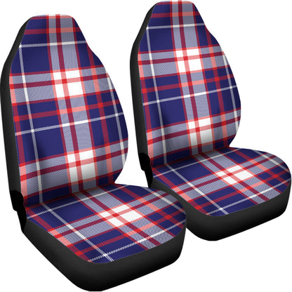 USA Patriotic Plaid Print Universal Fit Car Seat Covers