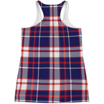 USA Patriotic Plaid Print Women's Racerback Tank Top