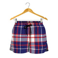 USA Patriotic Plaid Print Women's Shorts