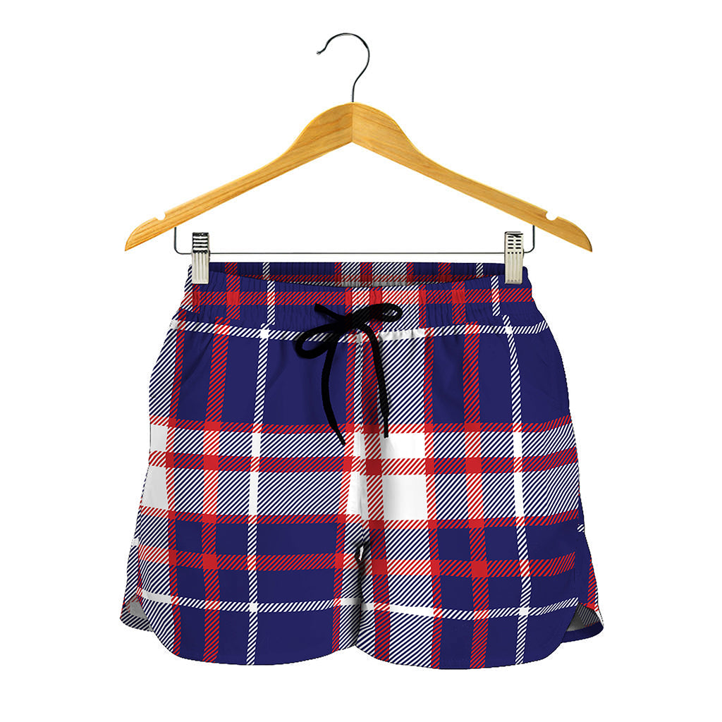 USA Patriotic Plaid Print Women's Shorts