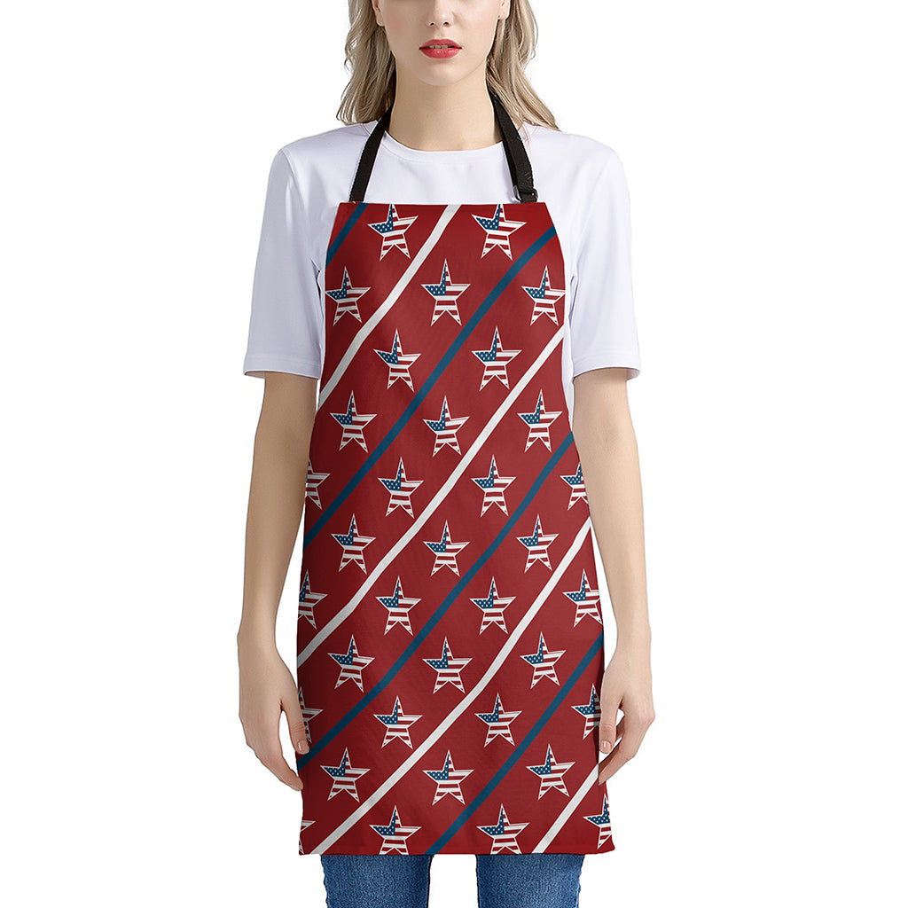 USA Patriotic Star Pattern Print Apron