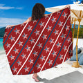 USA Patriotic Star Pattern Print Beach Sarong Wrap