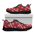 USA Patriotic Star Pattern Print Black Running Shoes