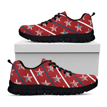 USA Patriotic Star Pattern Print Black Sneakers