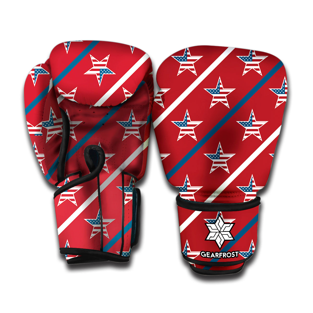 USA Patriotic Star Pattern Print Boxing Gloves