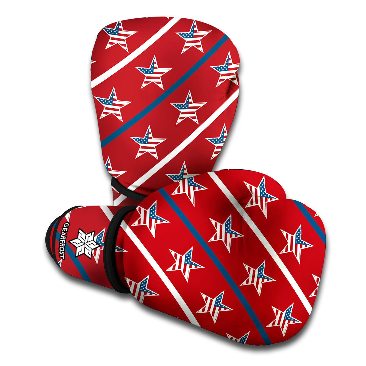 USA Patriotic Star Pattern Print Boxing Gloves