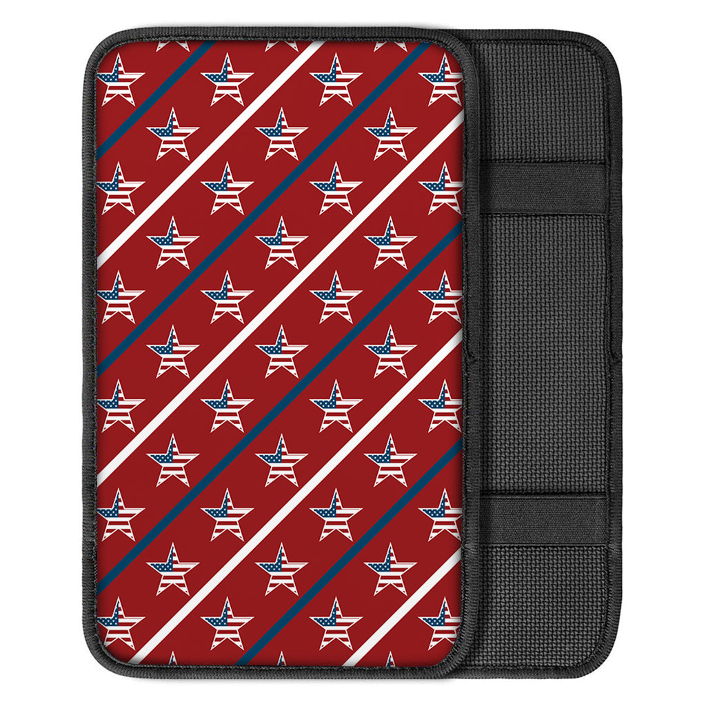 USA Patriotic Star Pattern Print Car Center Console Cover