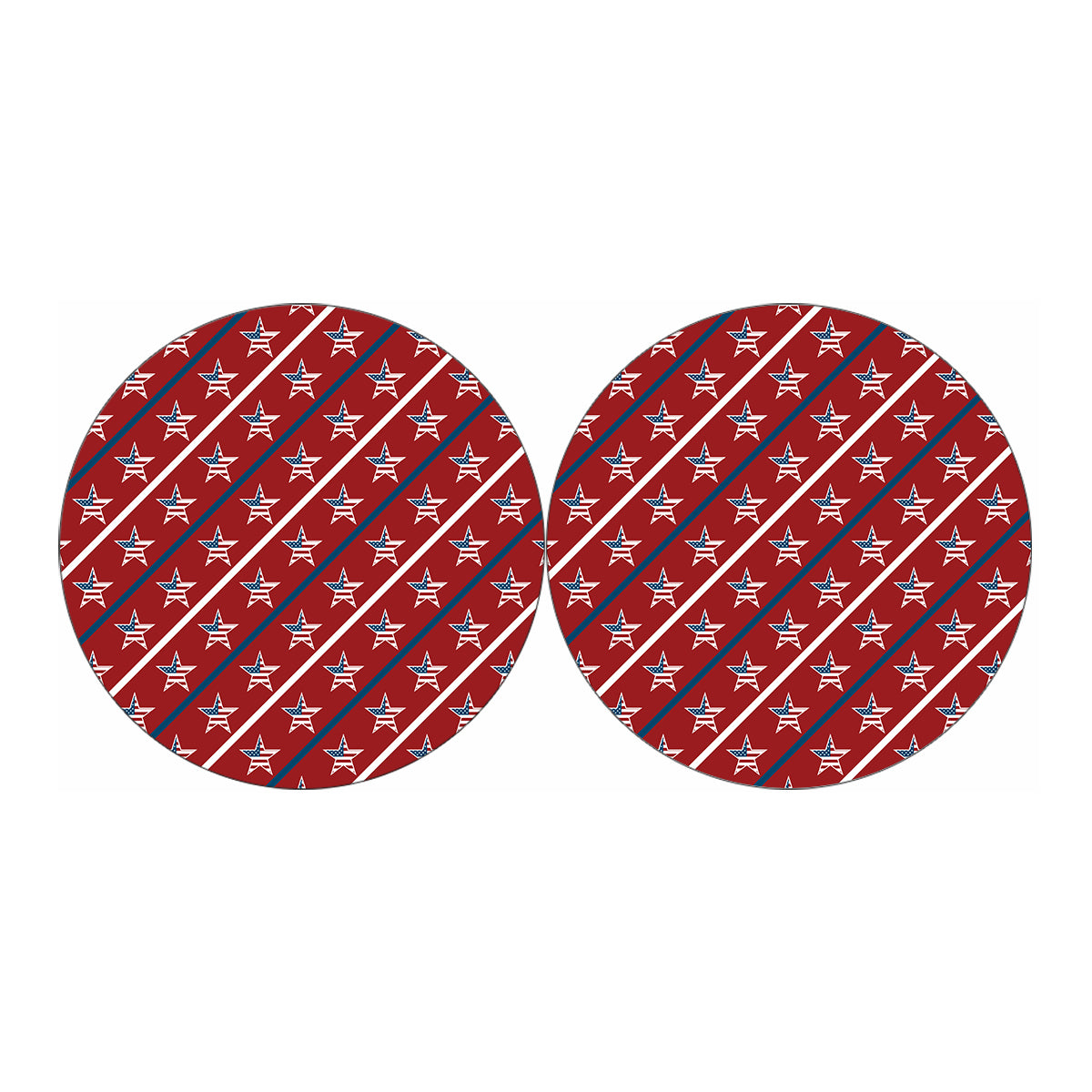 USA Patriotic Star Pattern Print Car Coasters