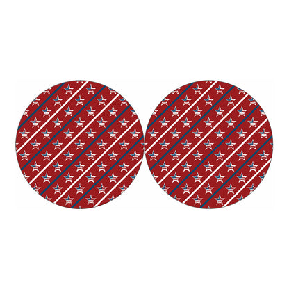 USA Patriotic Star Pattern Print Car Coasters