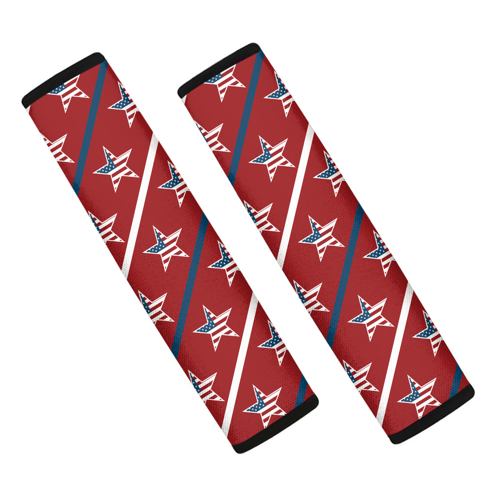 USA Patriotic Star Pattern Print Car Seat Belt Covers