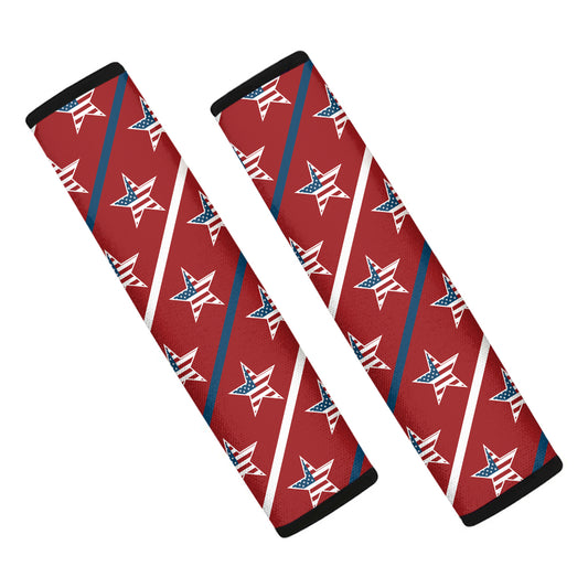 USA Patriotic Star Pattern Print Car Seat Belt Covers