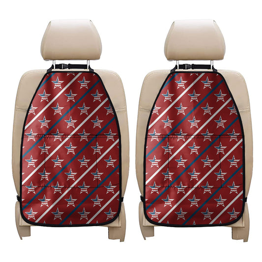USA Patriotic Star Pattern Print Car Seat Organizers
