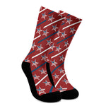 USA Patriotic Star Pattern Print Crew Socks