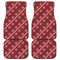 USA Patriotic Star Pattern Print Front and Back Car Floor Mats
