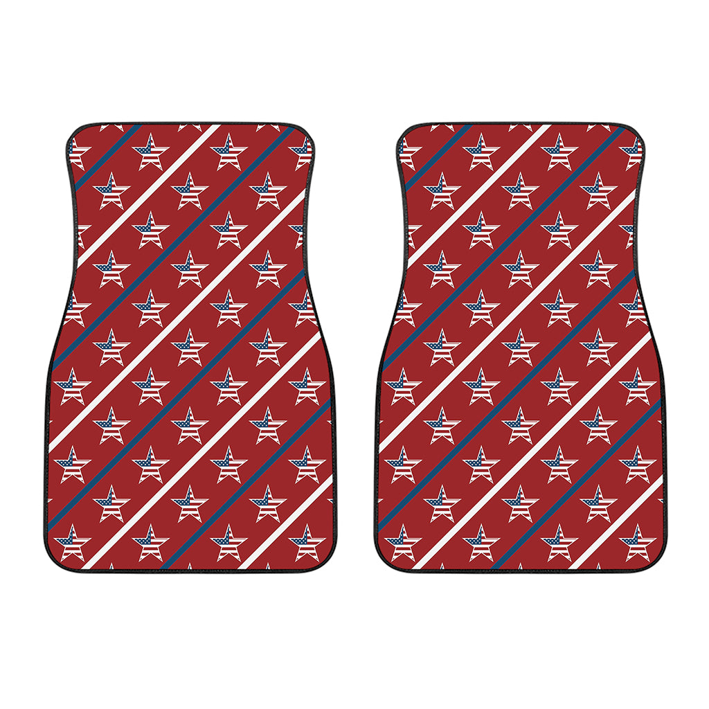 USA Patriotic Star Pattern Print Front Car Floor Mats