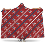 USA Patriotic Star Pattern Print Hooded Blanket