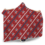 USA Patriotic Star Pattern Print Hooded Blanket