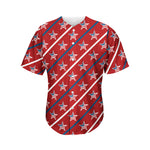 USA Patriotic Star Pattern Print Men's Baseball Jersey