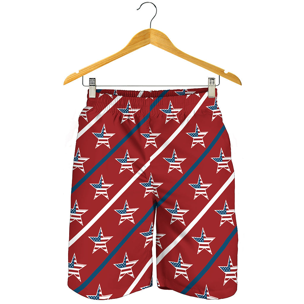 USA Patriotic Star Pattern Print Men's Shorts