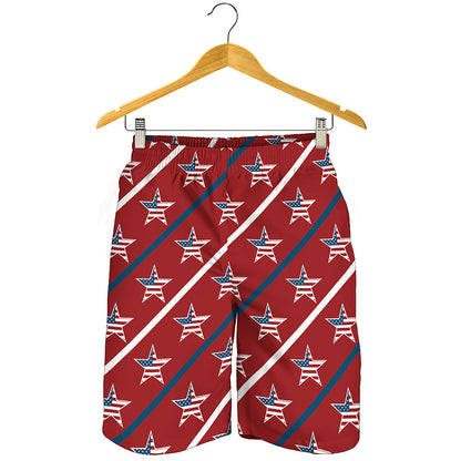 USA Patriotic Star Pattern Print Men's Shorts