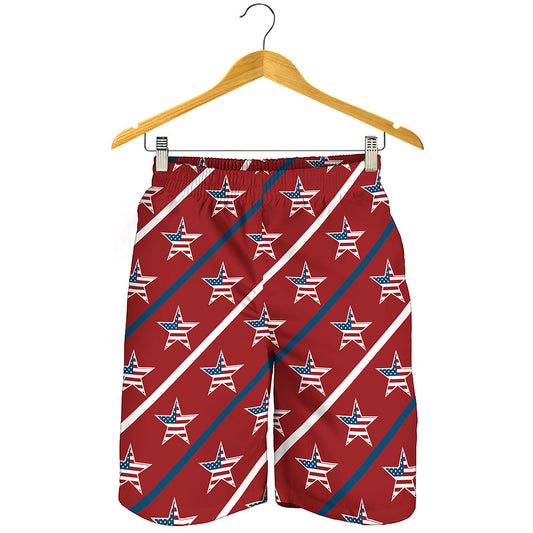 USA Patriotic Star Pattern Print Men's Shorts