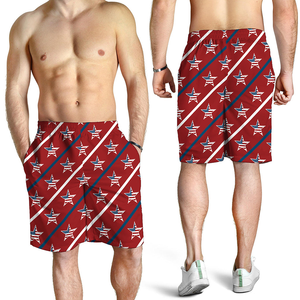 USA Patriotic Star Pattern Print Men's Shorts